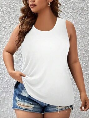 Classic White Sleeveless Tank Top - New without Tags!